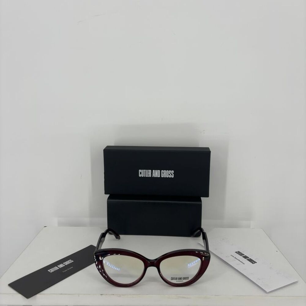 Cutler And Gross Red Cat-Eyeglasses